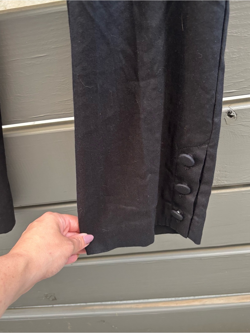 J. Jill Linen Stretch Black Ankle Pants L Tall Button Hem Work Career - Picture 2 of 5